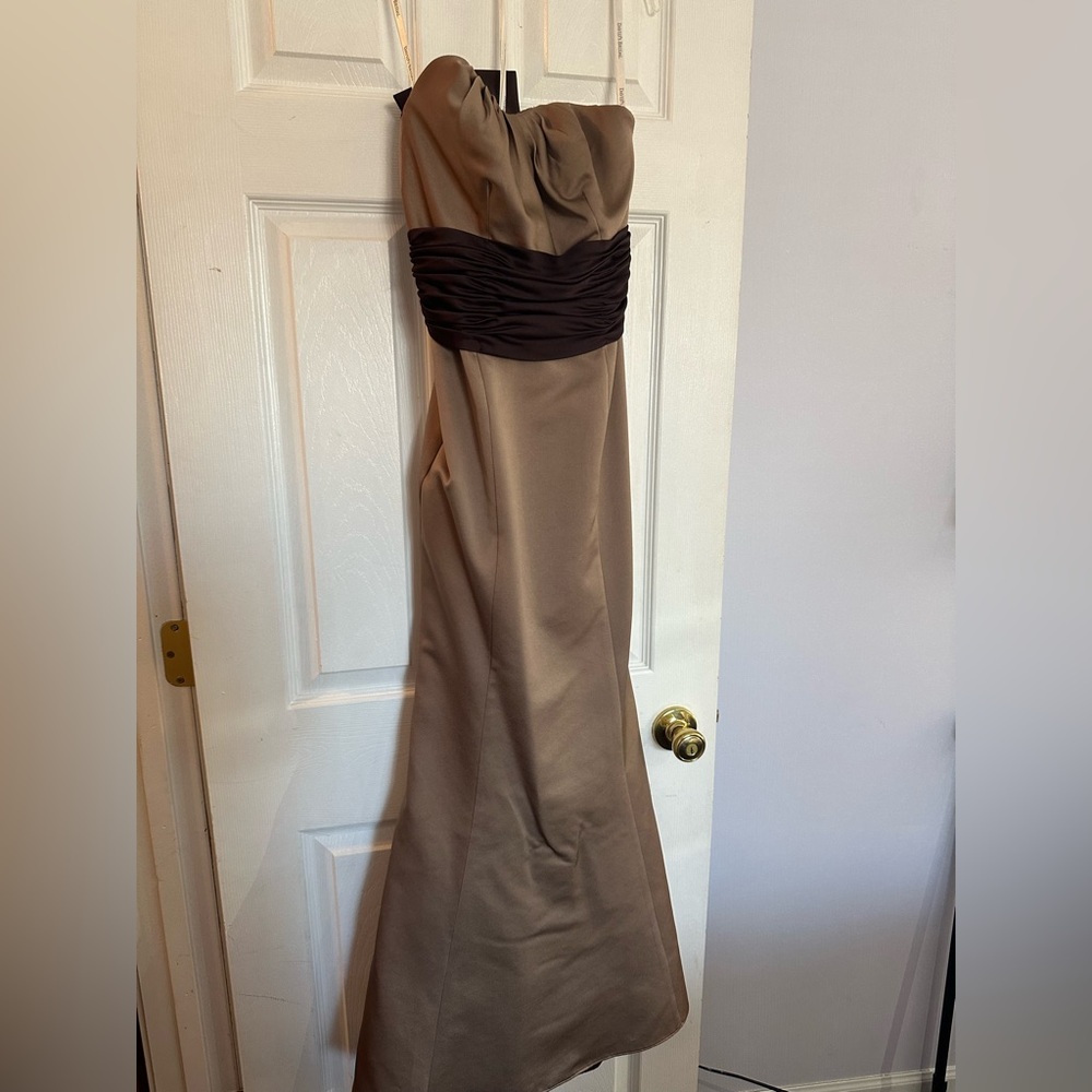 Elegant Strapless Brown Dress (David’s Bridal) (Size: 2)